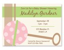 Girl Baby Shower Pink Rattle Invitations