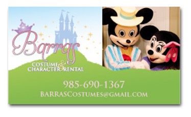 BarrasCostumeCharacterRentalBusinessCards