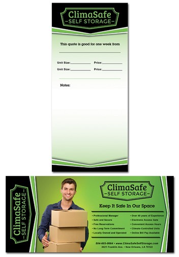 ClimaSafe Self Storage Rack Cards