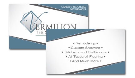 Vermilion Tile and Construction Business Cards